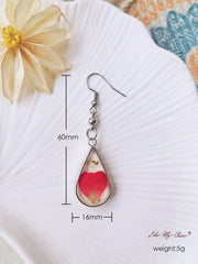 Rose Petal Gold Leaf Drop Earrings