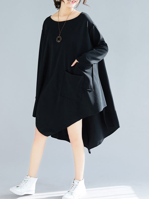 Loose Cropped A-Line Shirt Dress