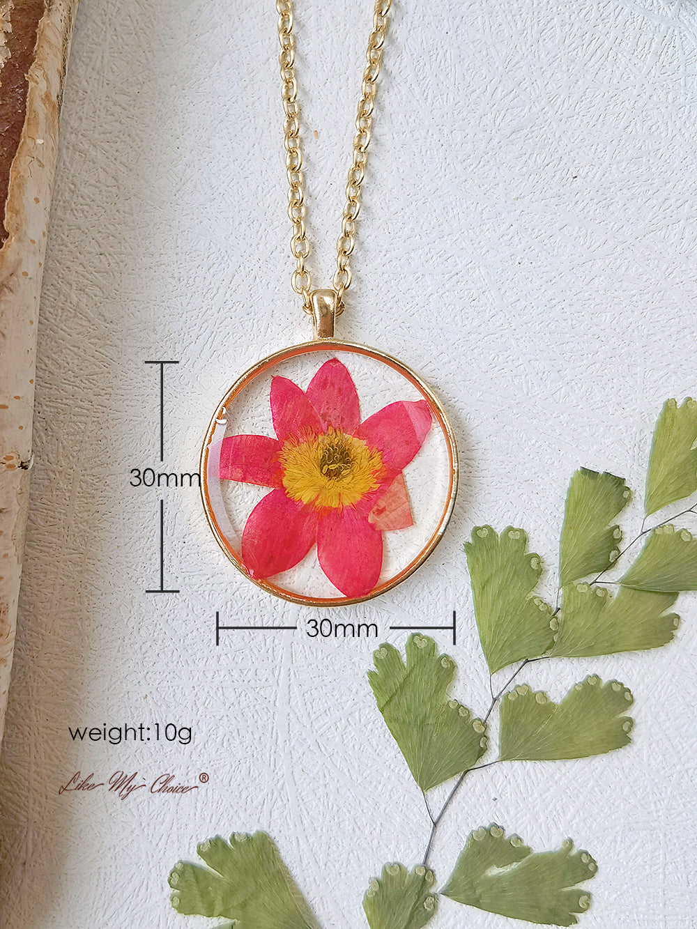 Red Euphorbia Flower Pendant