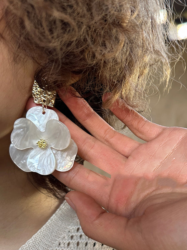 Flower Shape Drop Earrings