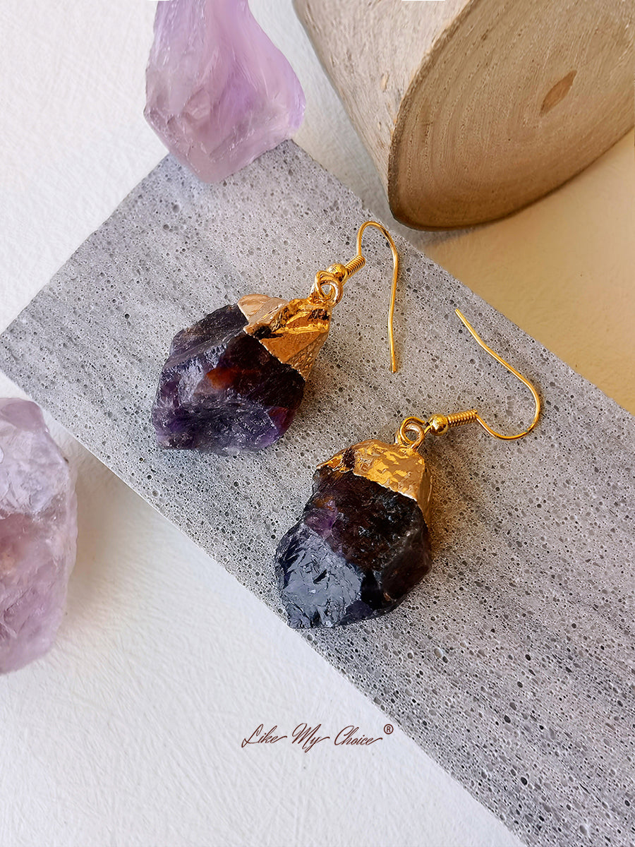 Natural Amethyst Drop Earrings