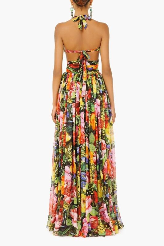 Bridget Printed Halterneck Maxi Dress