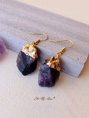 Natural Amethyst Drop Earrings