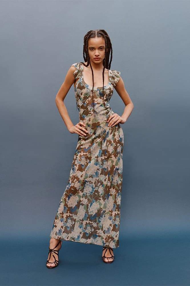 Renata Floral Ruffle Maxi Dress