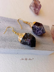 Natural Amethyst Drop Earrings