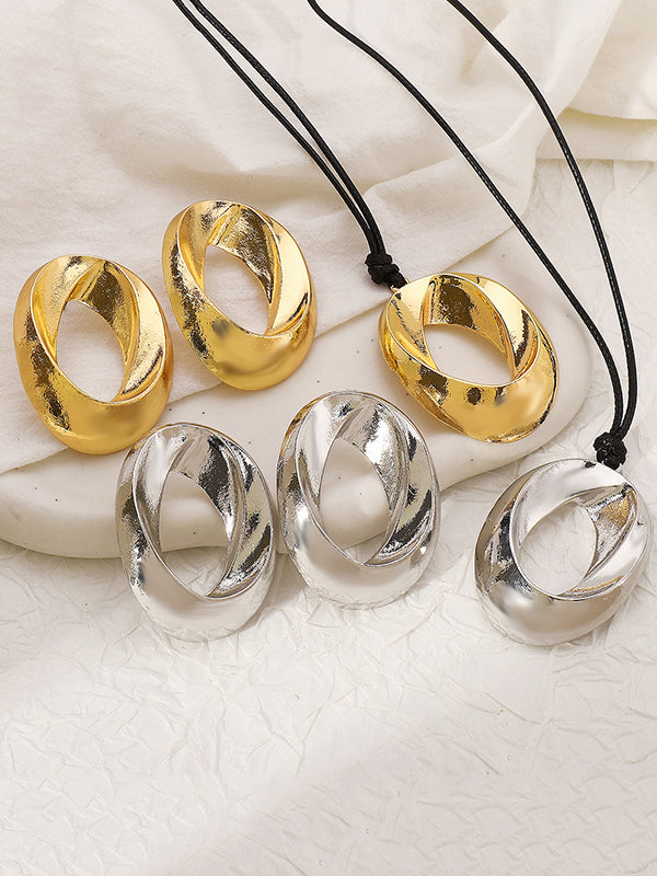 Adjustable Geometric Hollow Solid Color Necklaces Accessories