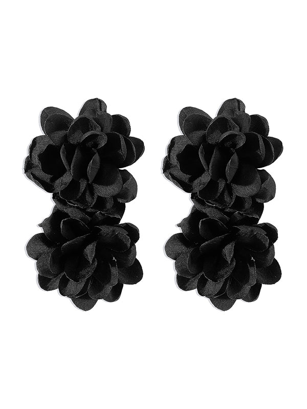 Three-Dimensional Flower Drop Earrings