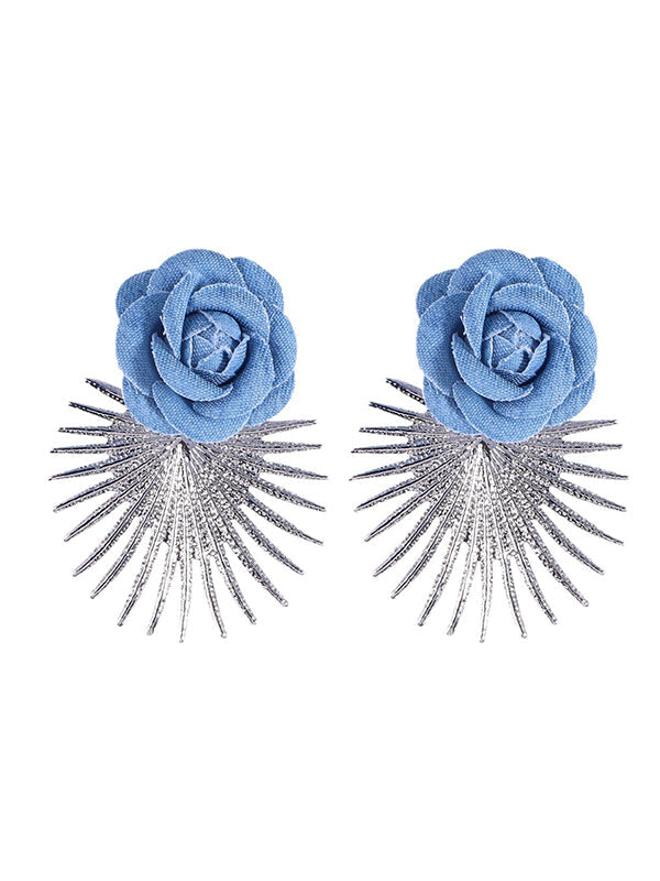 Flower Shape Geometric Drop Earrings