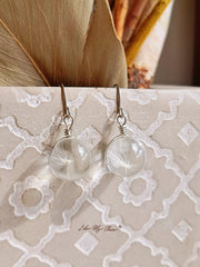 Dandelion Crystal Ball Pendant Earring