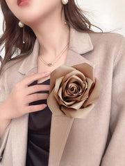 Flower Shape Solid Color Brooch Accessories