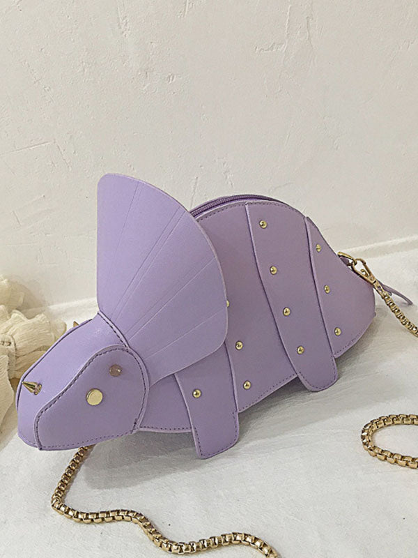 Animal Shape Chains Rivet Zipper Crossbody Bags