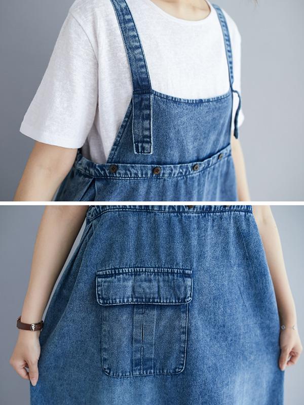 Original Solid Denim Strapless Dress