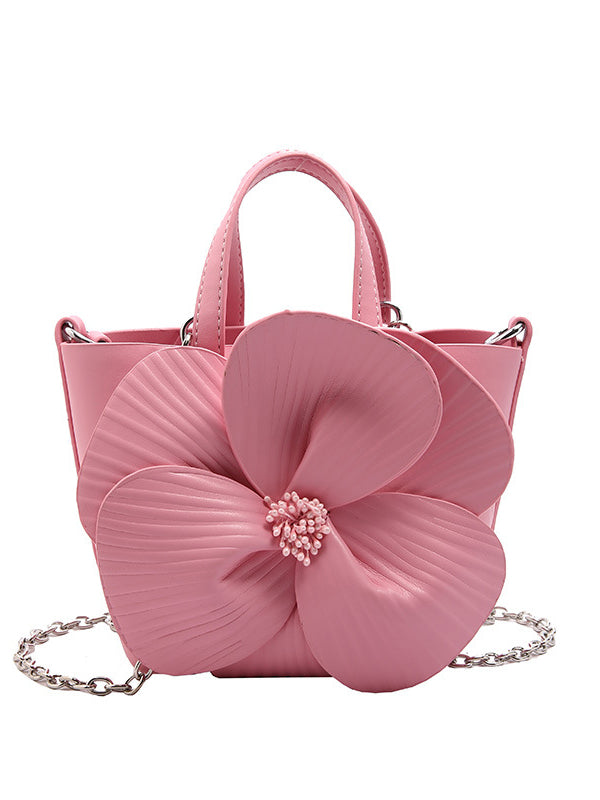 Flower Shape Pleated Split-Joint Bags Crossbody Bags Handbags Tote Bags