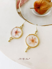 Pink Elegant Tassel Dried Flower Earrings