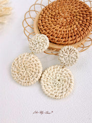 Vintage Style Handmade Woven Bamboo Earrings