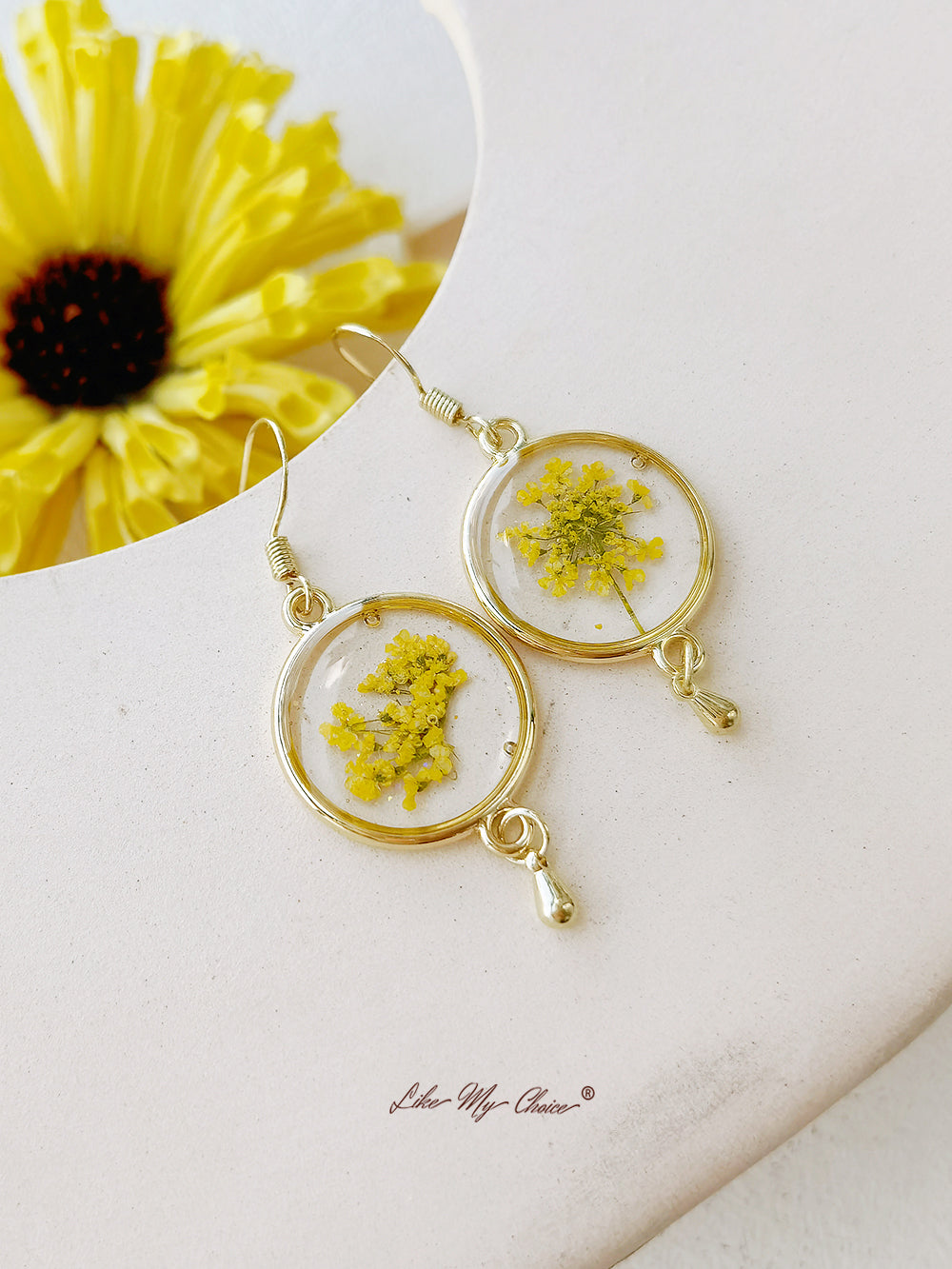 Real Queen Annes Lace Flower Earring