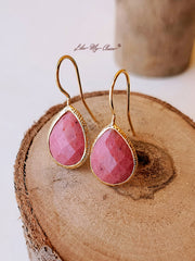 Natural Stone Teardrop Bobo Earrings