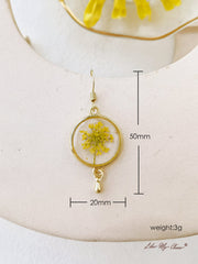 Real Queen Annes Lace Flower Earring