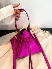 Triangle Drawstring Solid Color Split-Joint Handbags