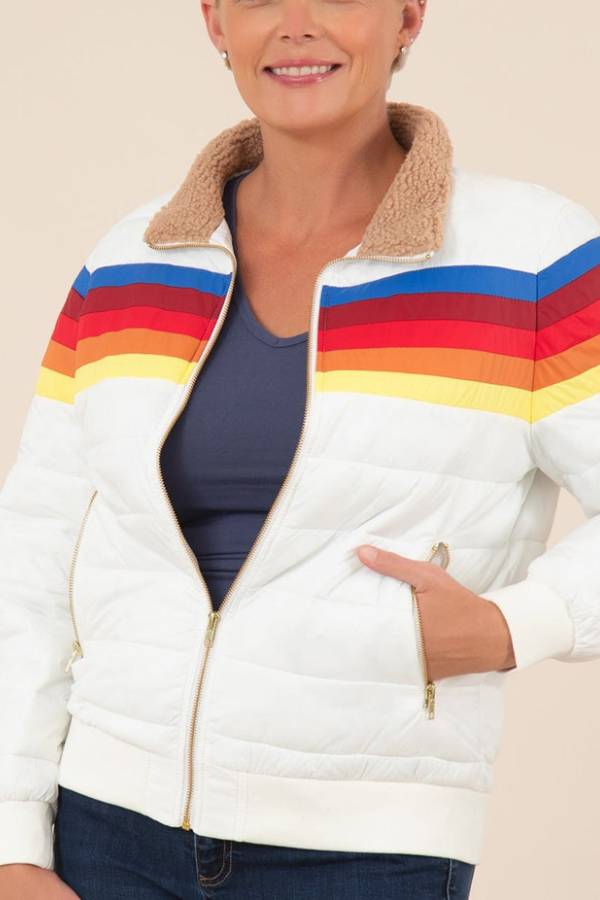 Chasing Rainbows Retro Stripe Insulated Jacket