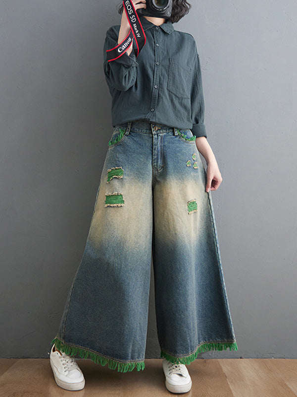 Original Split-Joint Column Wide Leg Jean Pants