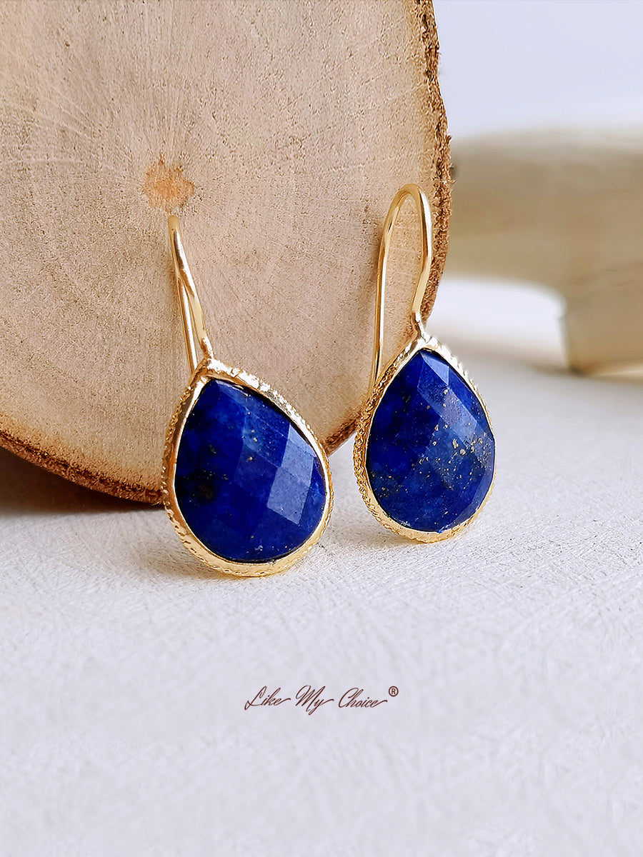 Natural Stone Teardrop Bobo Earrings