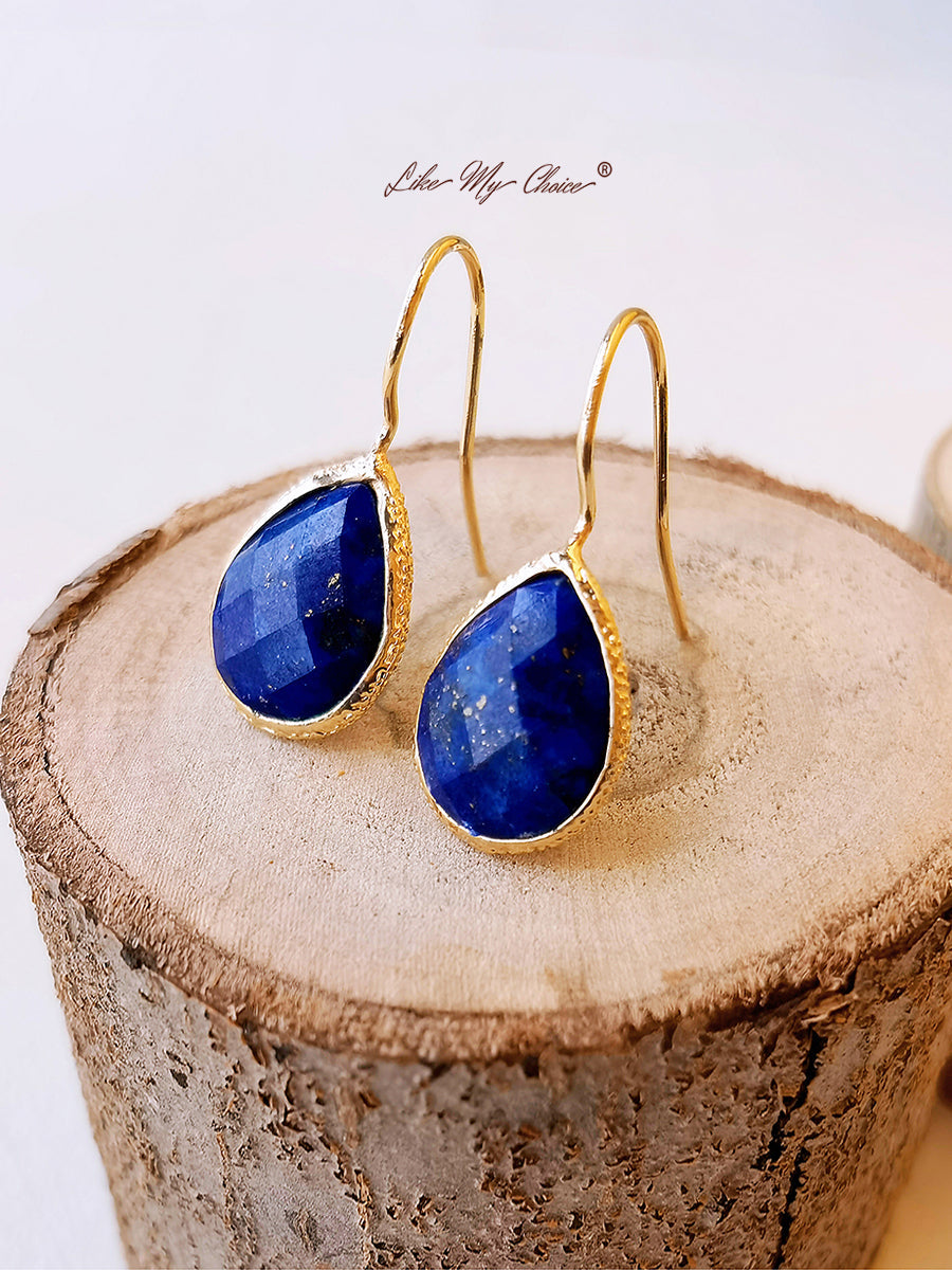 Natural Stone Teardrop Bobo Earrings