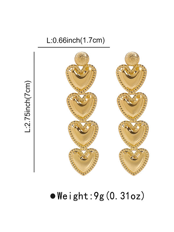 Heart Shape Drop Earrings