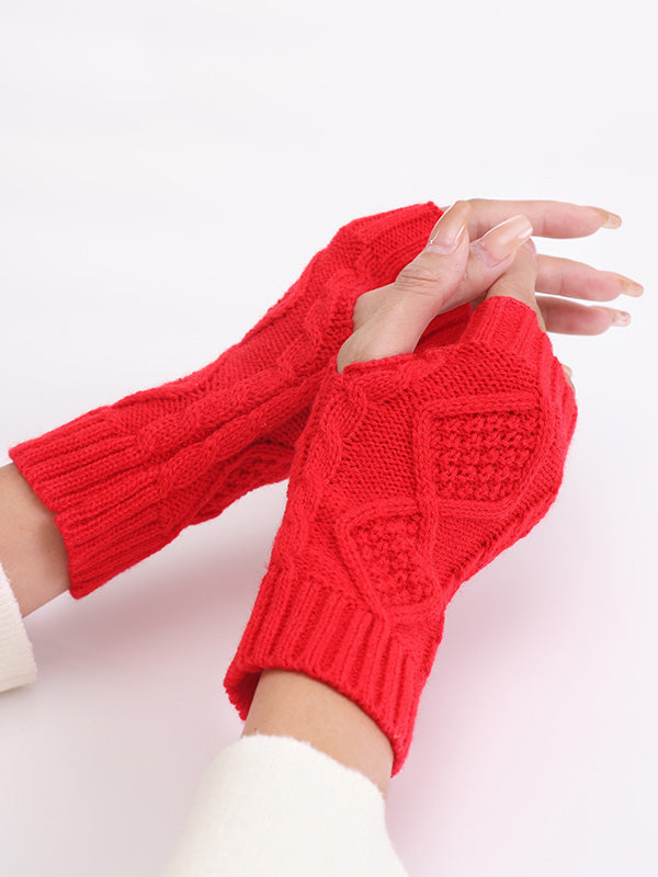 Simple 9 Colors Jacquard Knitting Gloves