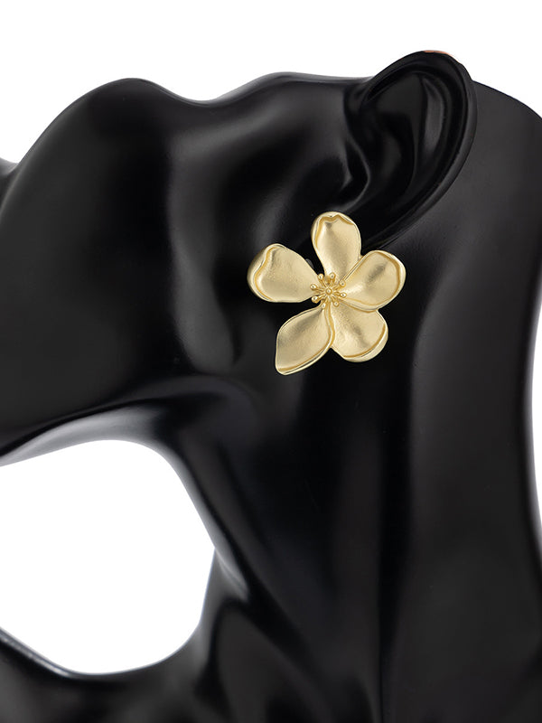 Flower Shape Tasseled Drop Earrings