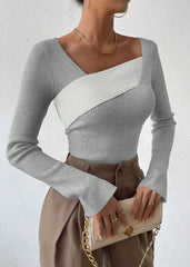 Elegant Irregular Ribbed Sweater