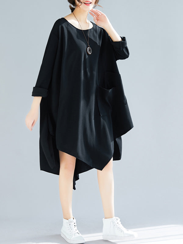 Loose Cropped A-Line Shirt Dress