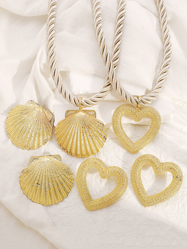 Heart Shape Drop Earrings + Necklaces Accessories