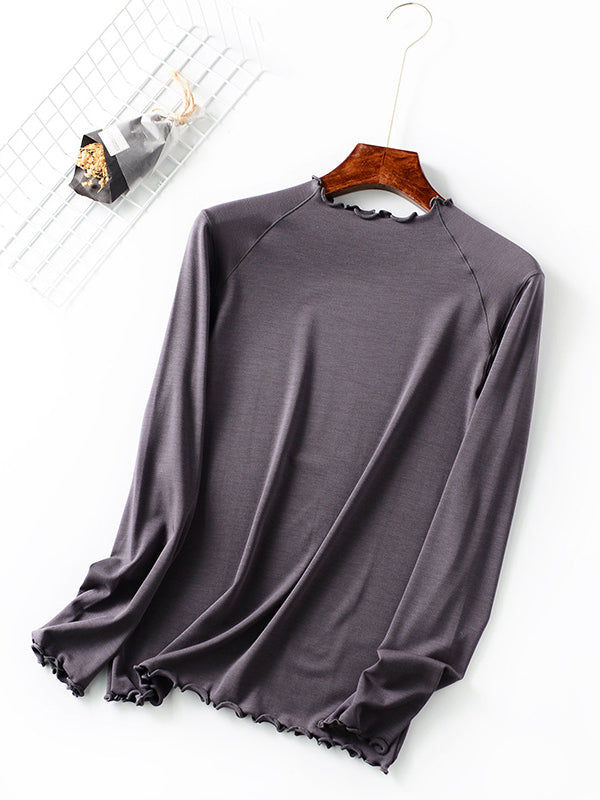 7 Colors Solid Color Long Sleeves T-Shirt Top