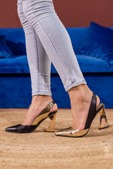 Jady Rose | Spotlight Leather Heel Pump - Gold