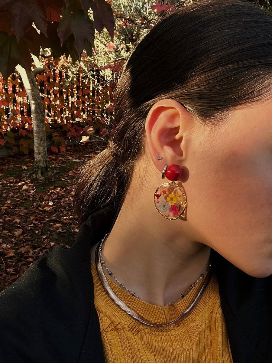 Pressed Flower Earrings - Garden Party