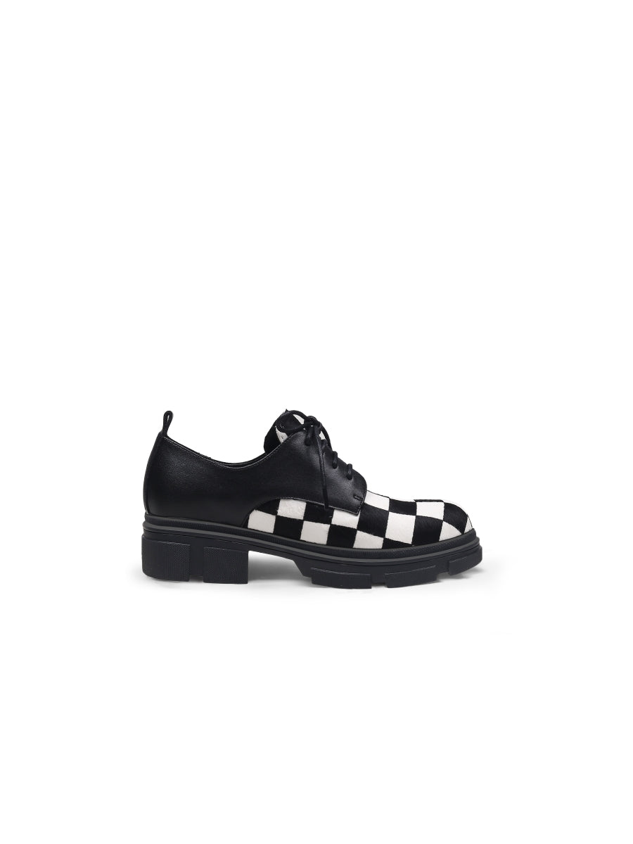 JadyRose | Chess Pattern Matte Leather Oxford