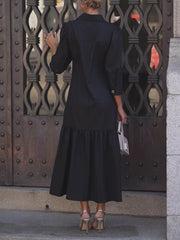 Modern Button-Down Shirttail With Pleats Dress