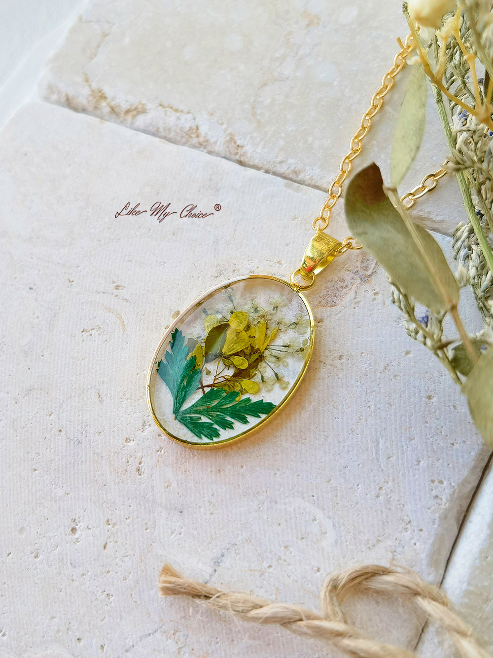 Handmade Bouquet Personalized Pendant Necklace