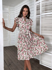 KAIDESSE MIDI DRESS - PINK FLORAL