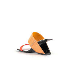 JADY ROSE | THE JUICY TOPIC LEATHER HEEL SANDAL - ORANGE