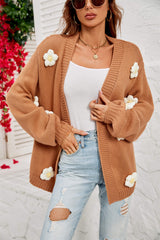 Fall In Daisy Oversized Knit Cardigan