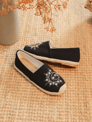 Cactus Rose | Solana Linen Espadrilles - Black