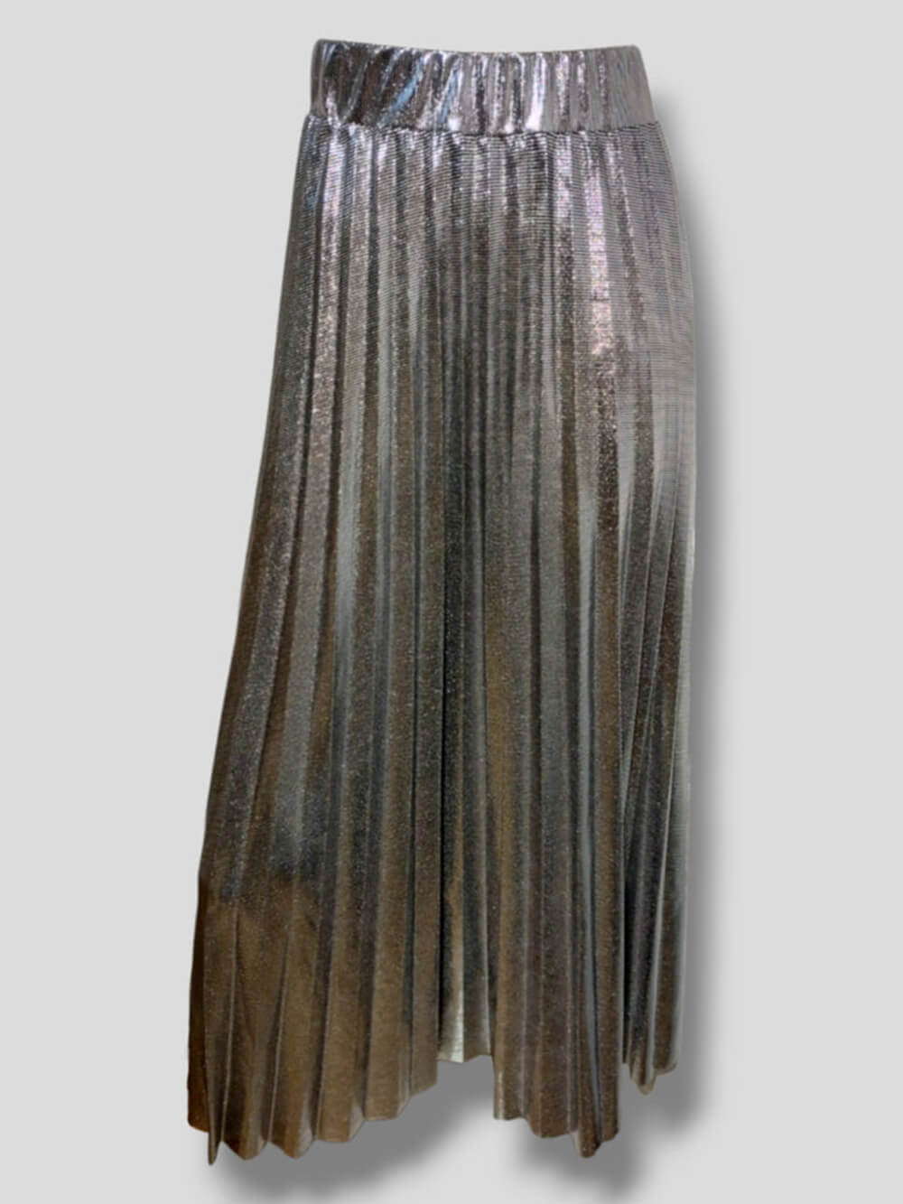 Silver Dynamic Pleated Skirt