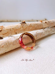 Gypsophila Magic Forest Wood Resin Ring