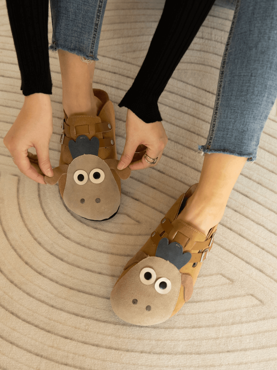 Maibulun | Moo Moo Baa Baa Double Strap Suede Clog - Khaki