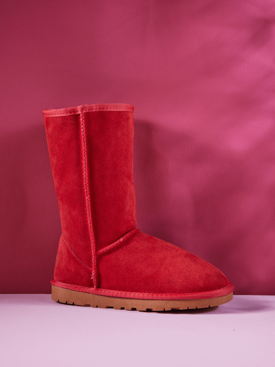 SMAIBULUN Ugg | CLASSIC SUEDE MID-LENGTH BOOTS - RED