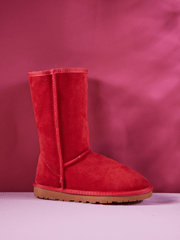 SMAIBULUN Ugg | CLASSIC SUEDE MID-LENGTH BOOTS - RED