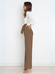 Iconic High Rise Pocketed Trouser Pants - Khaki