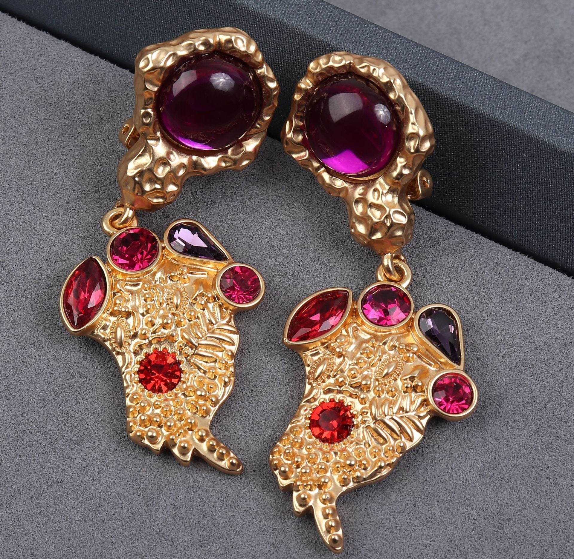 Royal Pomegranate Design Crystal Earrings